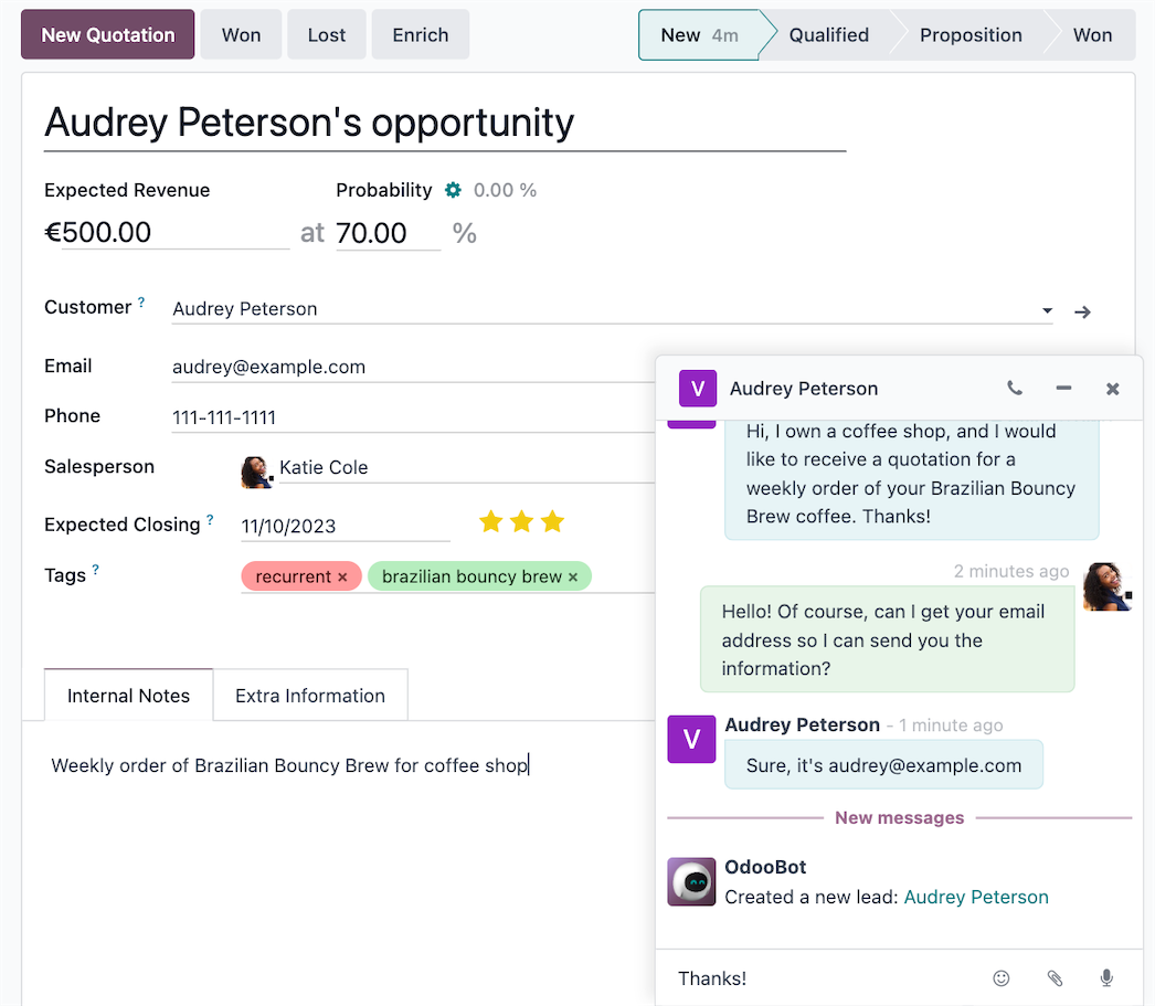 Can view contacs, conversation, and internal notes in Live Chat by Doodex. Can view contacs, conversation, and internal notes in Live Chat by Doodex.
