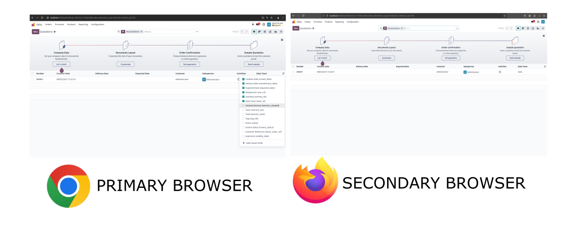 Browser synchronization powered by Odoo Apps by Doodex